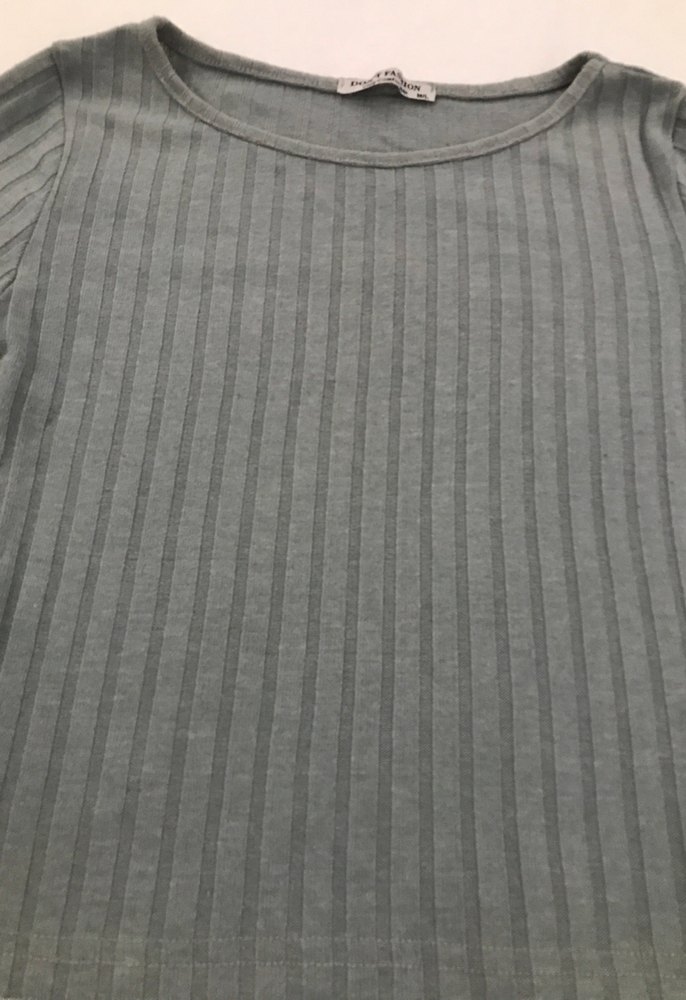 Gri Fitilli Kadın Triko Kazak - Görsel 2