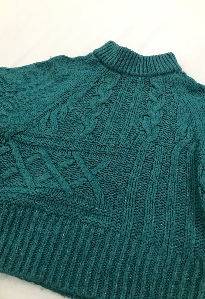 Bohem Yeşil Örgü Boğazlı Kadın Kazak - Görsel 2