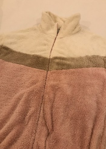 Kadın Bej Peluş Yüksek Yakalı Ceket - Görsel 2