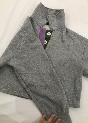 Düğmeli Gri Polo Tişört - Görsel 2