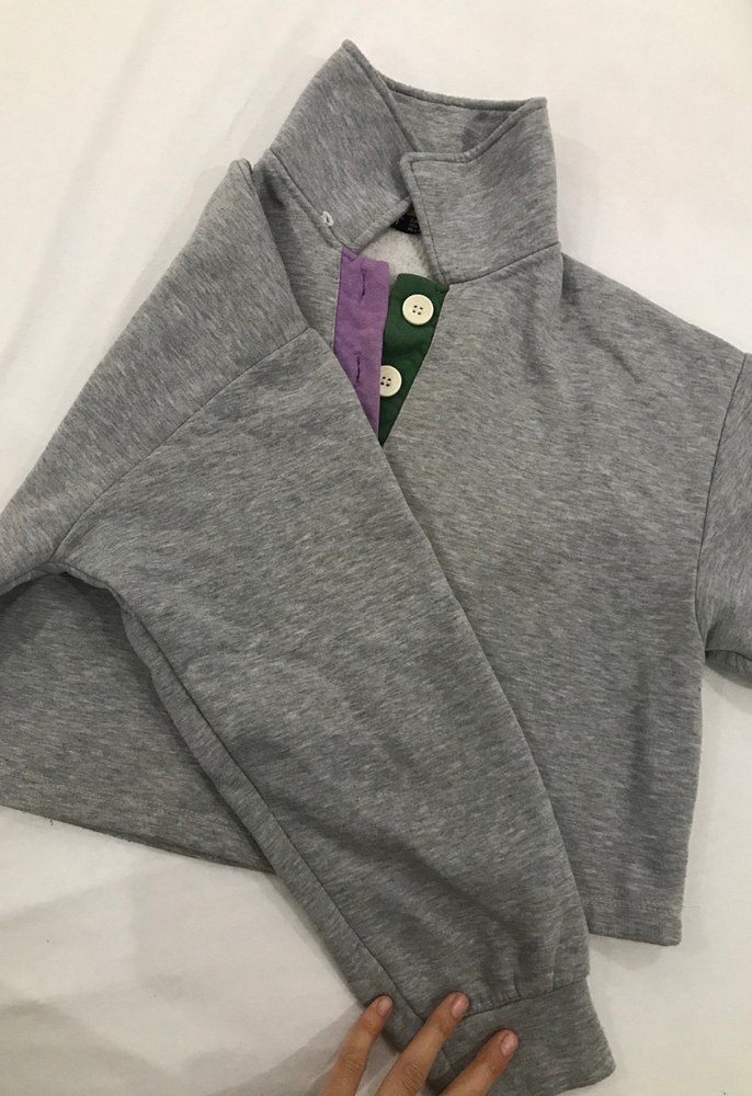 Düğmeli Gri Polo Tişört - Görsel 2