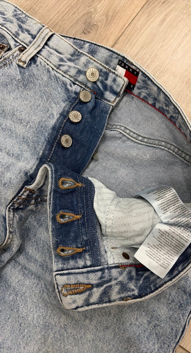 Kadın Denim Bol Kesim  Tommy Kot Pantolon - Görsel 4