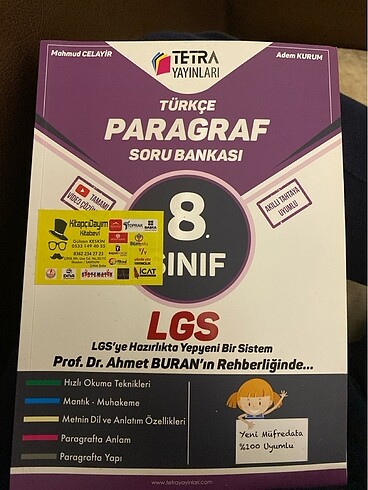 Sıfır Tetra yayınları 8. Sınıf paragraf soru bankası 2020 basım