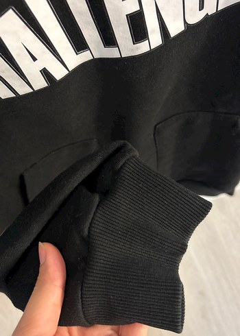 m Beden siyah Renk Trendyolmilla Siyah Baskılı Kadın Sweatshirt
