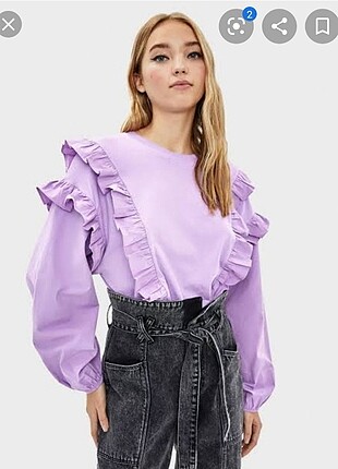 Bershka fırfırlı bluz