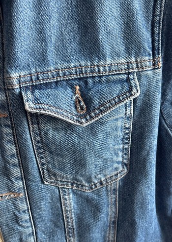s Beden mavi Renk Düğmeli Mavi Kadın Denim Ceket