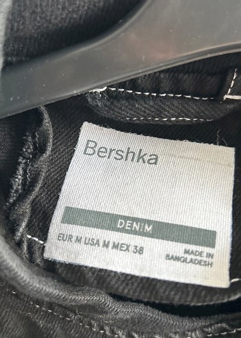 m Beden Düğmeli Siyah Denim Kadın Ceket