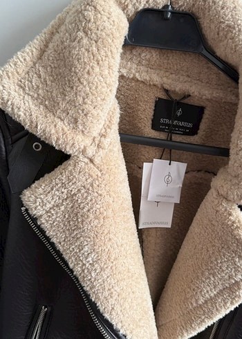 Kahverengi Kürklü Deri Biker Ceket - Görsel 2