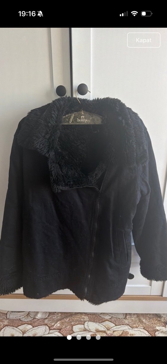 LCW Jeans Siyah Süet Kürk Detaylı Kadın Ceket - Görsel 2