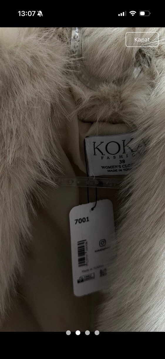 Bej Kadın Suni Kürk Kısa Ceket - Görsel 3