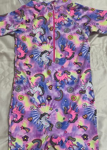4 Yaş Beden çeşitli Renk Renkli Tie-Dye Kız Çocuk Mayo