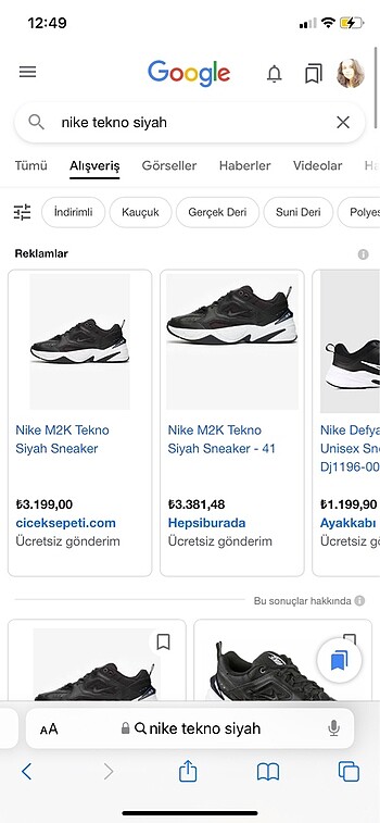 38 Beden siyah Renk Nike Siyah tekno