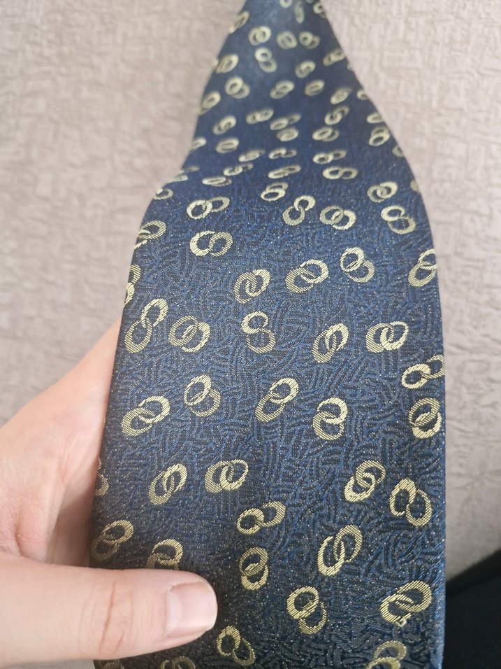 Mavi Desenli Erkek Kravat OMA - Görsel 2