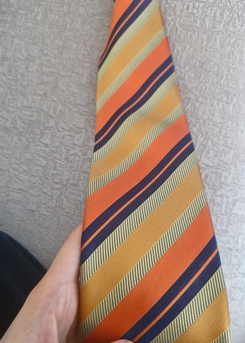 Camel ve Gri Çizgili Erkek Kravat - Görsel 2