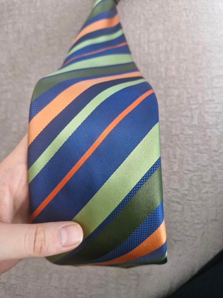 Çok Renkli Çizgili Erkek Kravat - Görsel 2