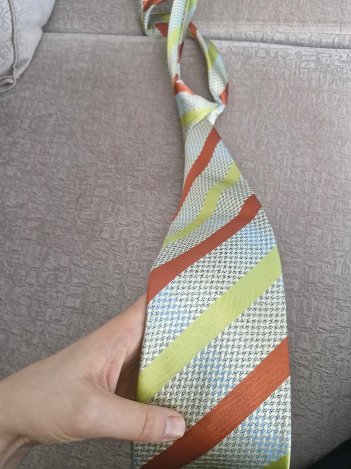 Çok Renkli Çizgili KONT Kravat - Görsel 2