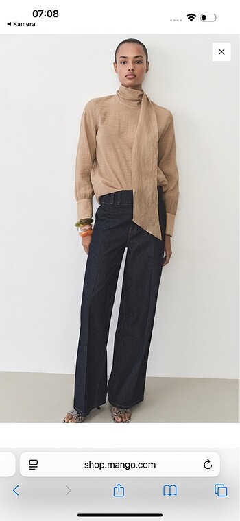 Mango Dokulu Bluz - Görsel 5