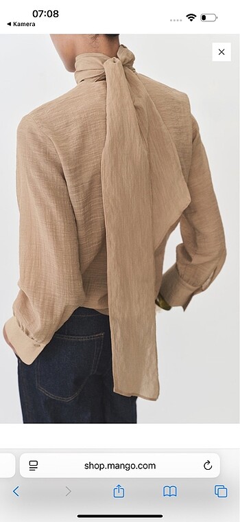 Mango Dokulu Bluz - Görsel 6