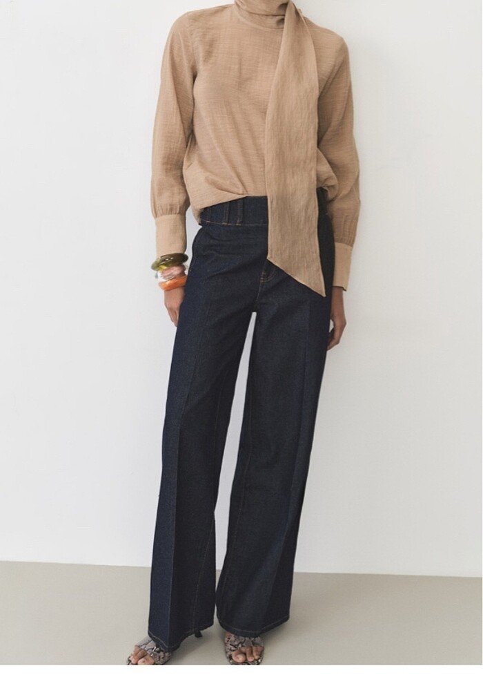 Mango Dokulu Bluz - Görsel 5