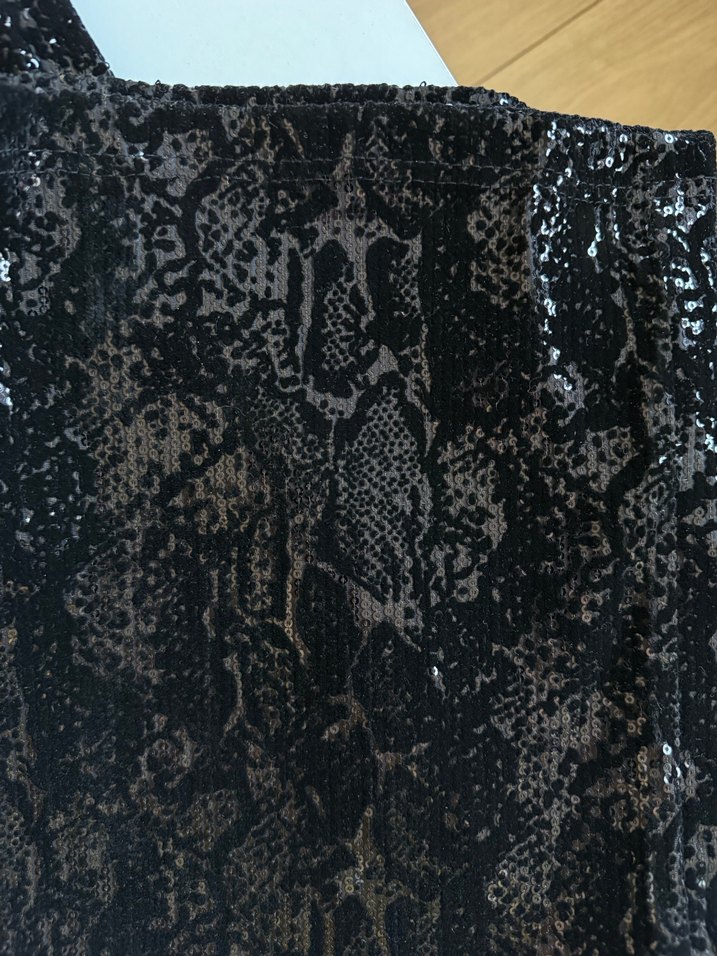 Siyah Yılan Desenli Midi Kumaş Pantolon - Görsel 2