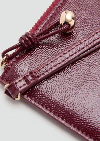 Bordo Deri Kadın Fermuarlı Portföy Cüzdan - Görsel 5