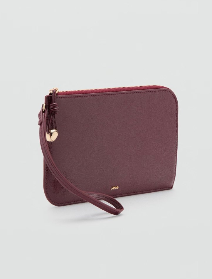 Bordo Deri Kadın Fermuarlı Portföy Cüzdan - Görsel 4