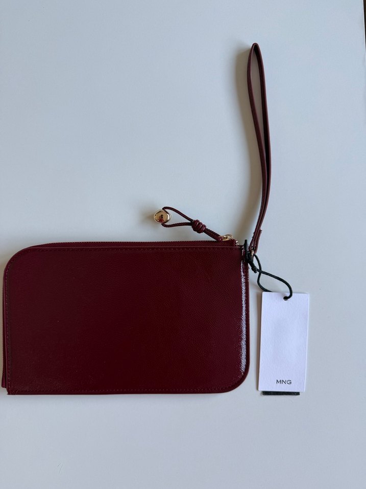 Bordo Deri Kadın Fermuarlı Portföy Cüzdan - Görsel 2