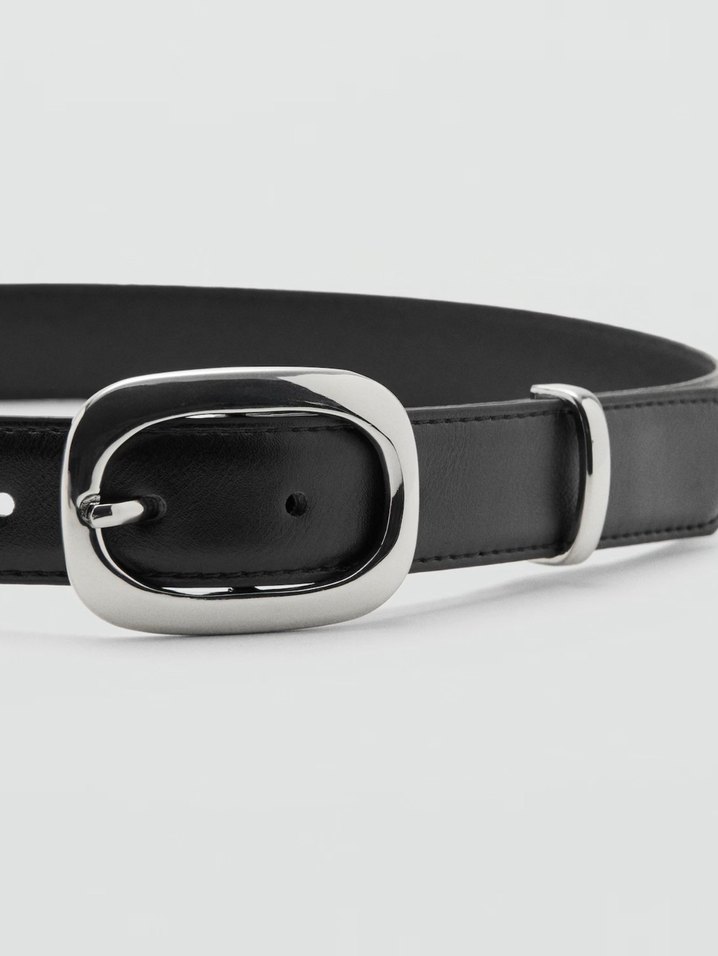 Siyah Deri Kadın Kemer Tokalı - Görsel 3