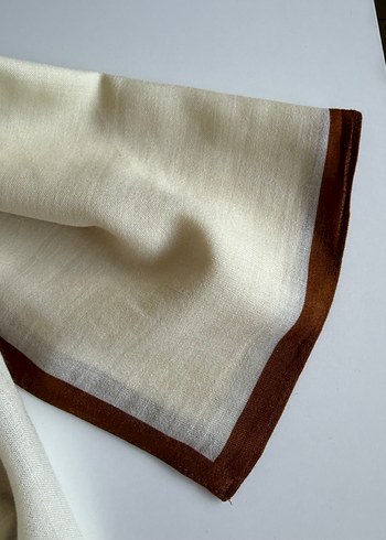 Bej Kadın Yün Fular - Görsel 3