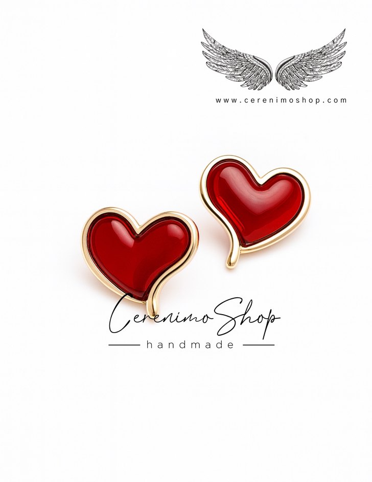 Bordo Parlak Mini Kadın Küpe - Görsel 3