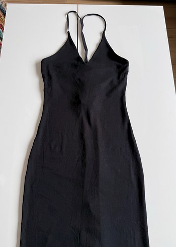 Siyah İnce Askılı Uzun Elbise - Görsel 2