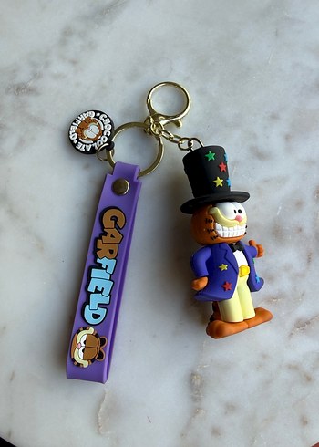 Renkli Garfield Püsküllü Anahtarlık - Görsel 2