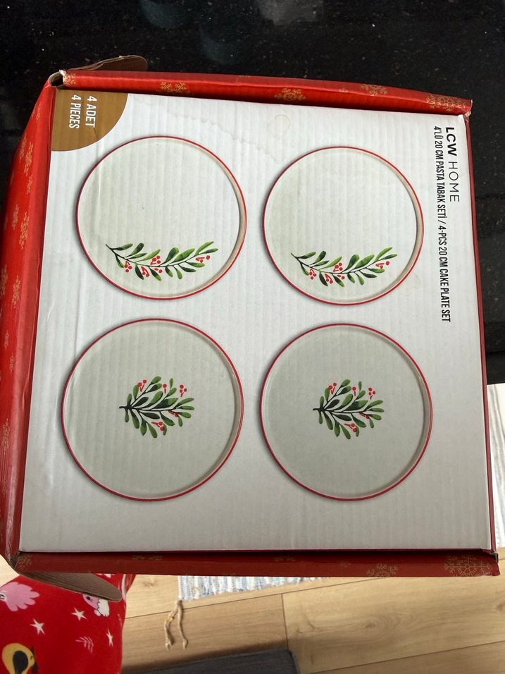 Kırmızı 4 Parça Yemek Tabağı Seti - Görsel 3