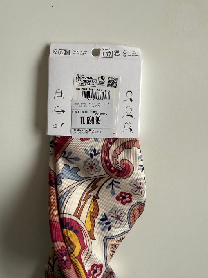 Bej Bohem Tarzı Kadın Fular - Görsel 3