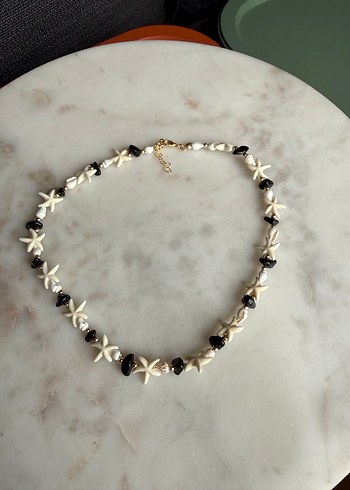 Mini Beyaz Boncuklu Bohem Deniz Kabuğu Kolye - Görsel 4