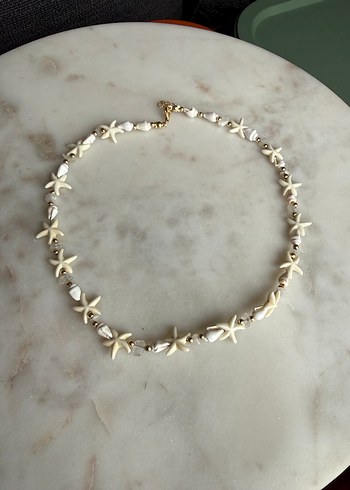 Mini Beyaz Boncuklu Bohem Deniz Kabuğu Kolye - Görsel 3