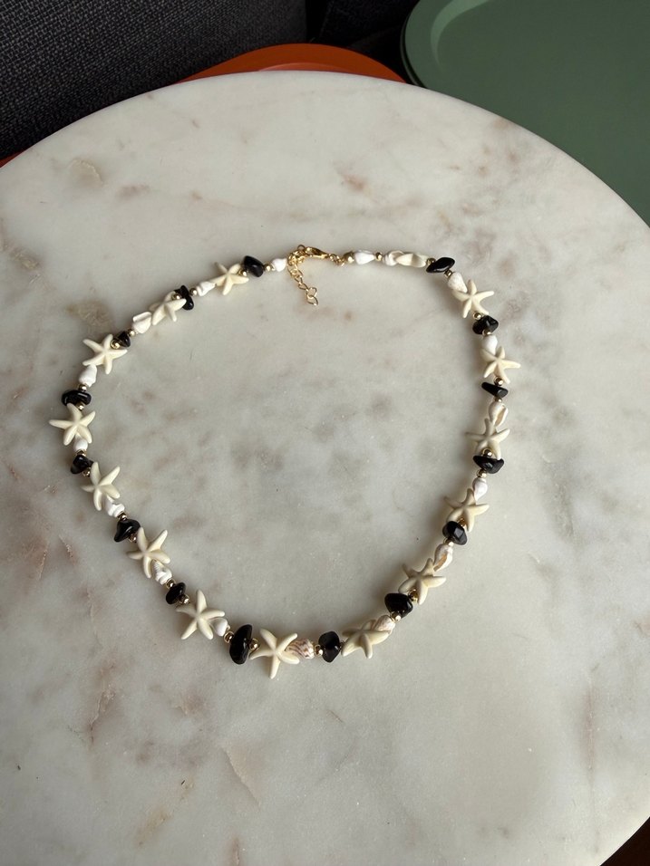 Mini Beyaz Boncuklu Bohem Deniz Kabuğu Kolye - Görsel 4