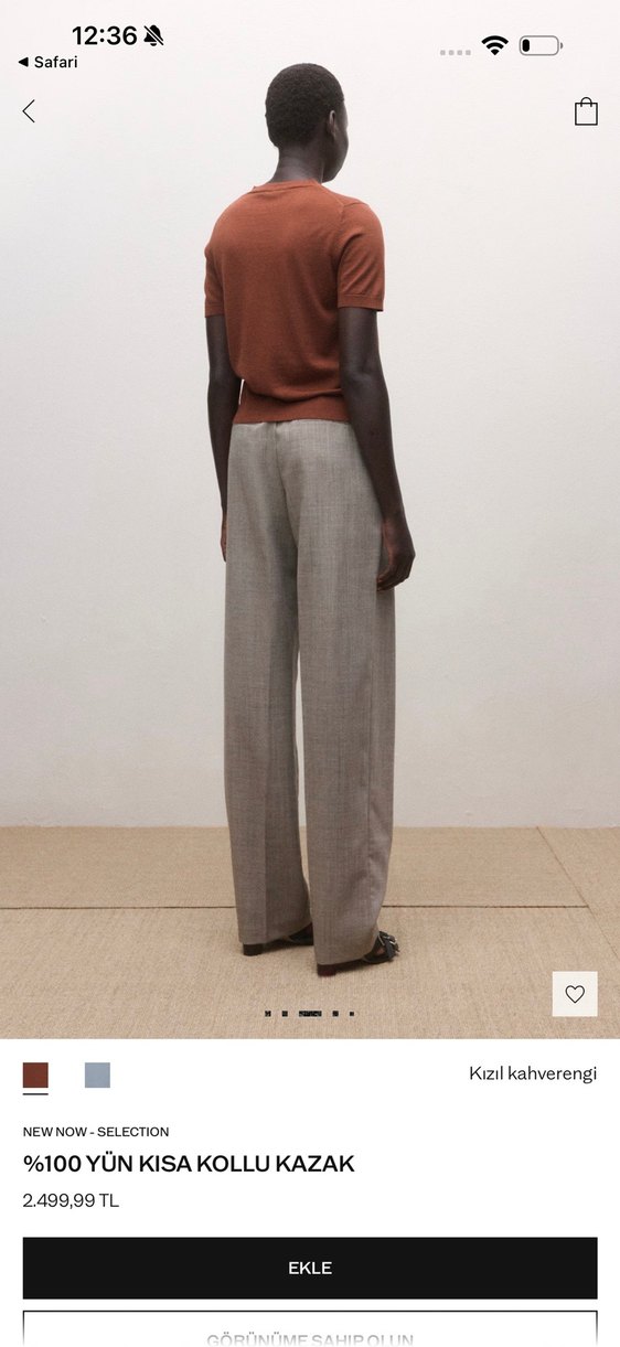 Kısa Kollu Kırmızı Erkek Tişört Mango %100 wool - Görsel 4