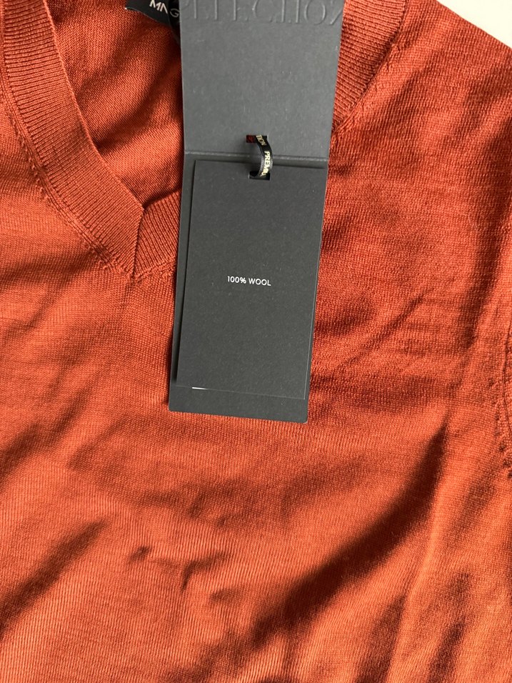 Kısa Kollu Kırmızı Erkek Tişört Mango %100 wool - Görsel 3