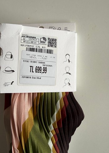 Bordo Pileli Kadın Fular - Görsel 3