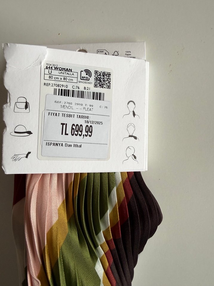 Bordo Pileli Kadın Fular - Görsel 3