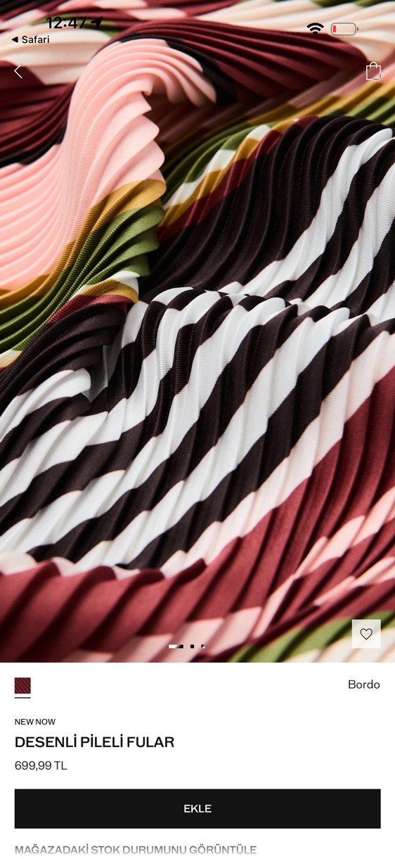 Bordo Pileli Kadın Fular - Görsel 4