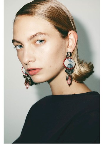 Nakışlı Boncuklu Mini Bohem Küpe - Görsel 2