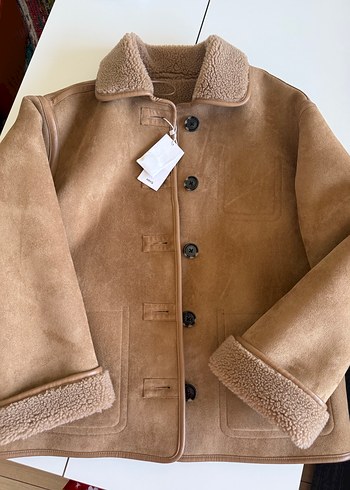 Düğmeli Kahverengi Kadın Süet Ceket Mango - Görsel 2