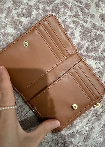 Kahverengi Yılan Derisi Desenli Kadın Deri Cüzdan mango - Görsel 5