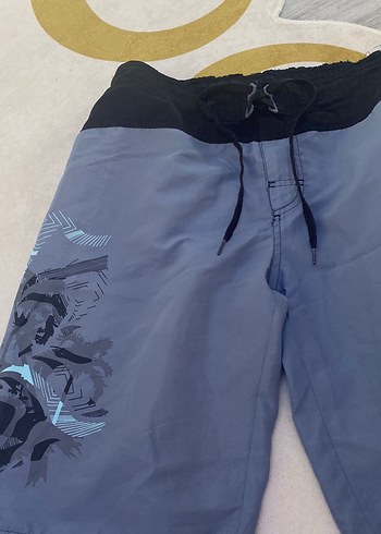 Erkek Mavi Belden Bağlamalı Yüzme Şortu - Görsel 2