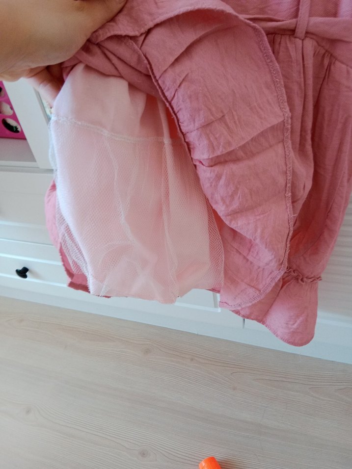 Fırfırlı Pembe Kız Elbisesi - Görsel 3