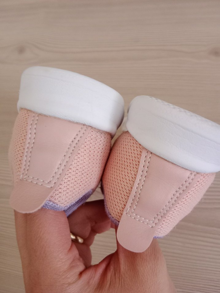 Kız Çocuk Pudra Renkli Cırt Cırtlı Spor Ayakkabı - Görsel 2