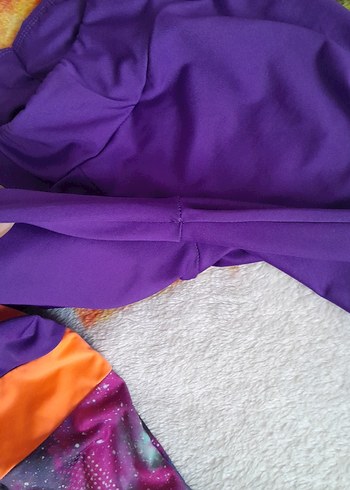 Mor  Desenli Kız Çocuk Spor Tayt - Görsel 6