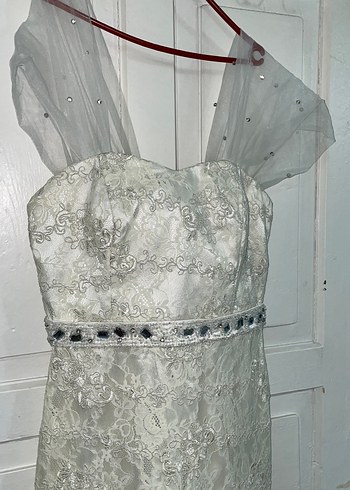 Straplez Vintage A-Line Uzun Gelinlik - Görsel 2